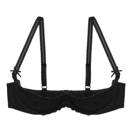 Lace Underwire Half-Cup Push-Up Bra