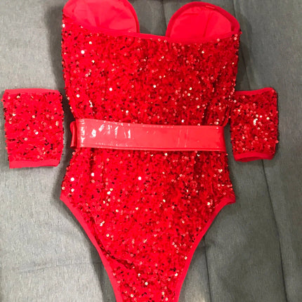 The Stardust Prism Sequin Bodysuit – Colorful High-Cut Rave & Gogo Dancewear