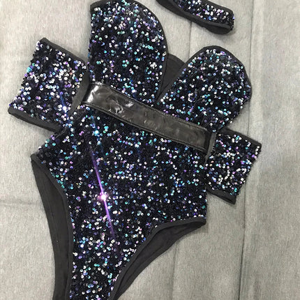 The Stardust Prism Sequin Bodysuit – Colorful High-Cut Rave & Gogo Dancewear