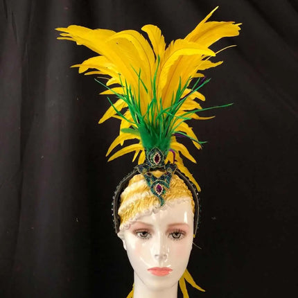 The Stardust Samba Radiance – Elegant Feathered Stage & Carnival Headdress