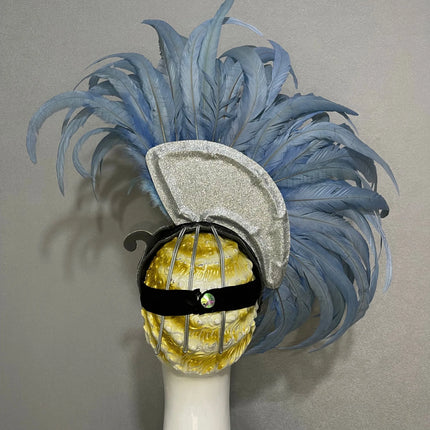 The Stardust Mirage – Exquisite Blue Feathered Samba Carnival Headdress