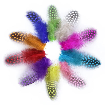 Natural Spotted Guinea Fowl Feathers 100PC