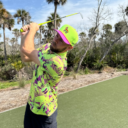I'd Hit That Piñata Golf Hat | Snapback Cap | Built-in Magnetic Ball Marker Holder + Marker Included | Adjustable | Llama Multicolor