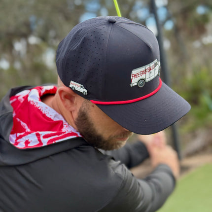 Free Golf Balls Van Golf Hat | Snapback Cap | Built-in Magnetic Ball Marker Holder + Marker Included | Free Golf Balls Van | Adjustable Black