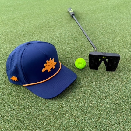 Dino Nugget Golf Hat | Snapback Cap | Built-in Magnetic Ball Marker Holder + Marker Included | Dinosaur Chicken | Adjustable