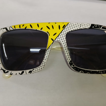 80's White Party Colorful Triangle Mod Sunglasses Party3