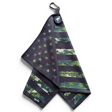 Tactical Golf Towel | 24” x 16” Microfiber Towel | Magnetic Clip & Carabiner | Premium Golf Accessory