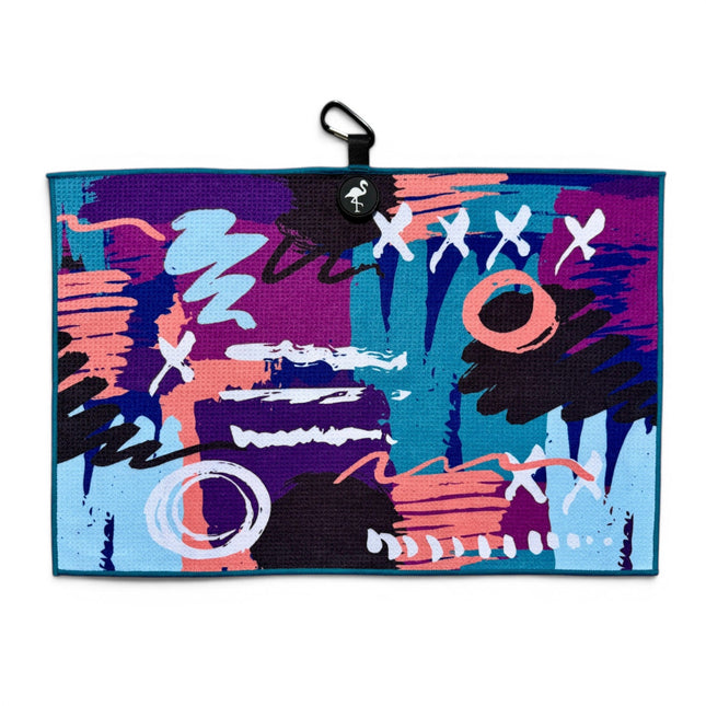 Midnight Mayhem Golf Towel | 24” x 16” Microfiber Towel | Magnetic Clip & Carabiner | Premium Golf Accessory