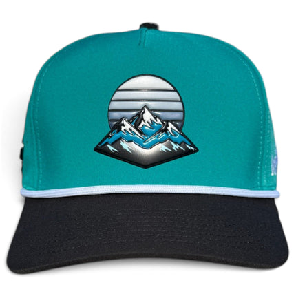 Mountain Moonrise Golf Hat | Snapback Cap | Built-in Magnetic Ball Marker Holder + Marker Included | Adjustable