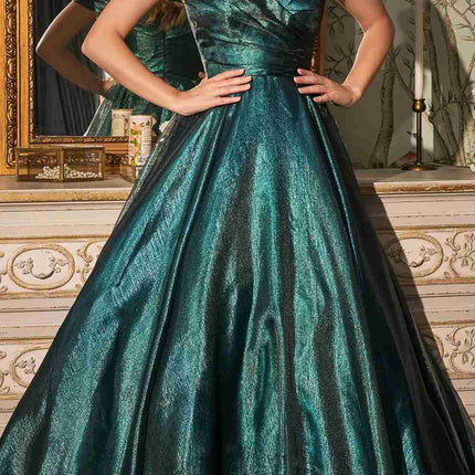 Cinderella Divine J822 A-Line Organza Off the Shoulder Ball Gown
