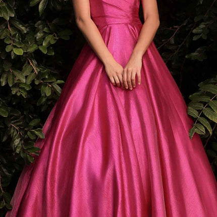 Cinderella Divine J822 A-Line Organza Off the Shoulder Ball Gown