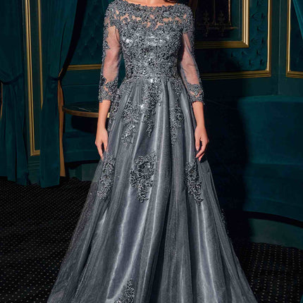Ladivine J883 Mother of the Bride A-Line Ball Gown Long Sleeve