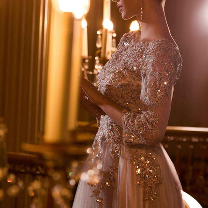 Ladivine J883 Mother of the Bride A-Line Ball Gown Long Sleeve