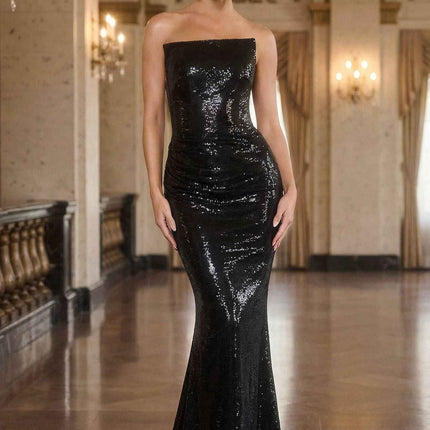 Ladivine J904 Strapless Sequin Fitted Gown Formal Evening Dress