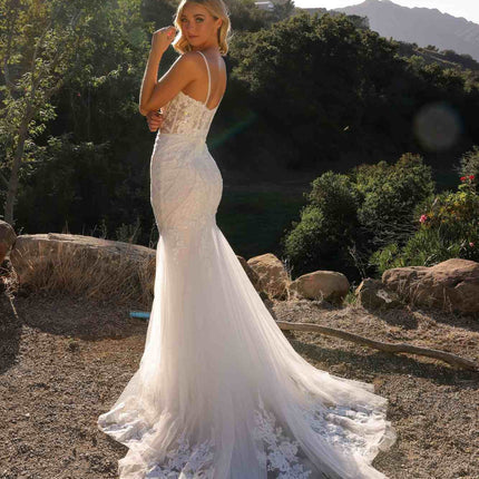 Nox Anabel JE1014L Long Applique Sleeveless Bridal Mermaid Dress