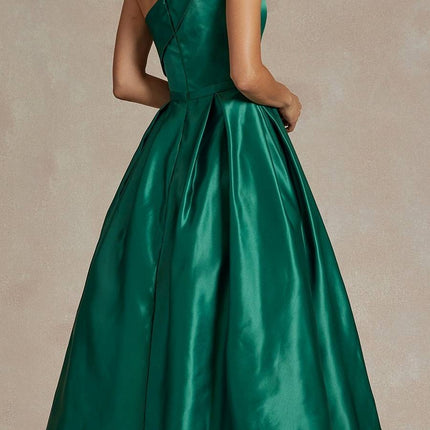 Nox Anabel JE931 One Shoulder Satin Tea Length Gown