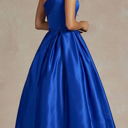 Nox Anabel JE931 One Shoulder Satin Tea Length Gown