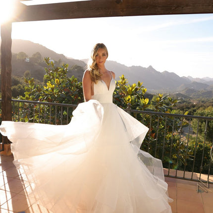 Nox Anabel JE997 Long Sleeveless Layered A-Line Wedding Gown