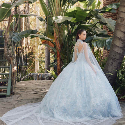 Juliet JT1449J Poofy Strapless Sweetheart Quinceanera Gown Includes Cape