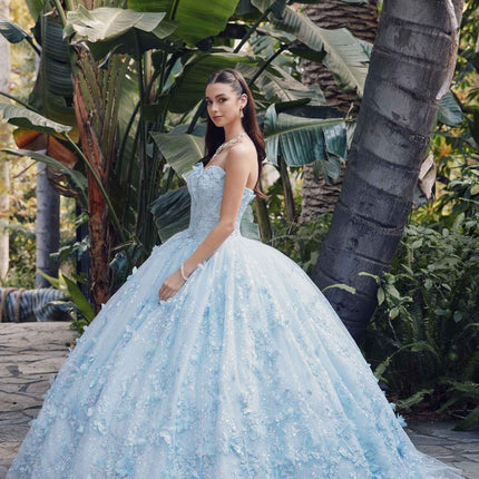 Juliet JT1449J Poofy Strapless Sweetheart Quinceanera Gown Includes Cape