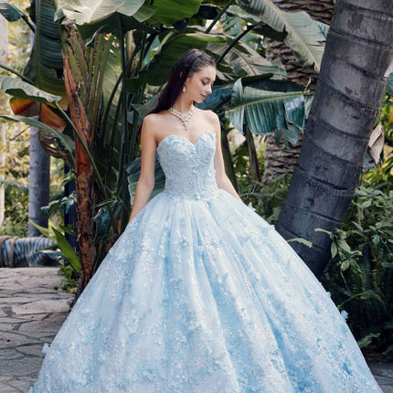 Juliet JT1449J Poofy Strapless Sweetheart Quinceanera Gown Includes Cape