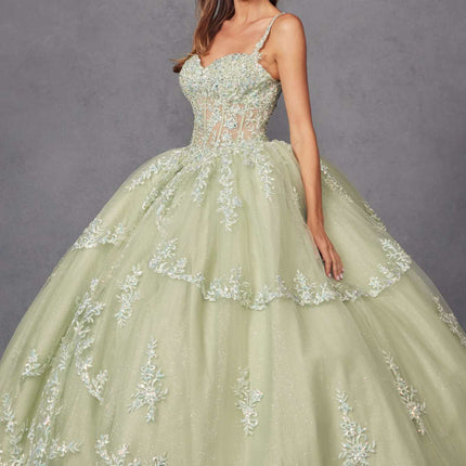 Juliet JT1450J Poofy Sweetheart Corset Boned Quinceanera Ball Gown