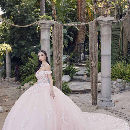 Juliet JT1460J Off the Shoulder Corset Bodice Poofy Quinceanera Gown