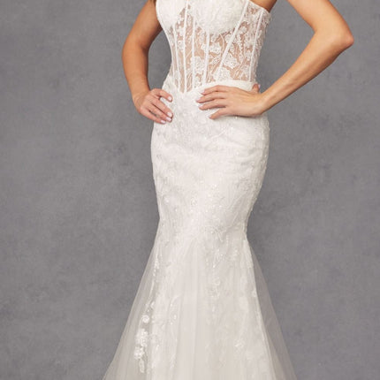 Juliet JT2441SW Long Corset Bodice Embellished Mermaid Wedding Dress