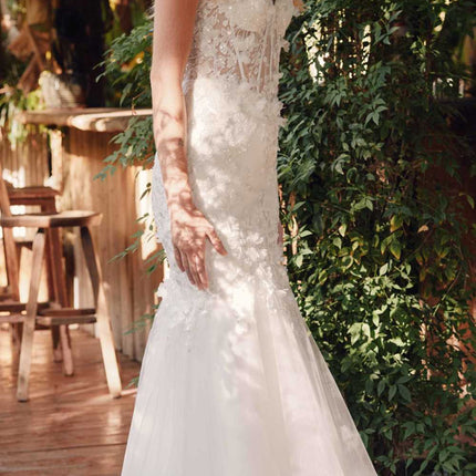 Juliet JT2469KW Long Sweetheart Boned Embellished Bodice Trumpet Gown