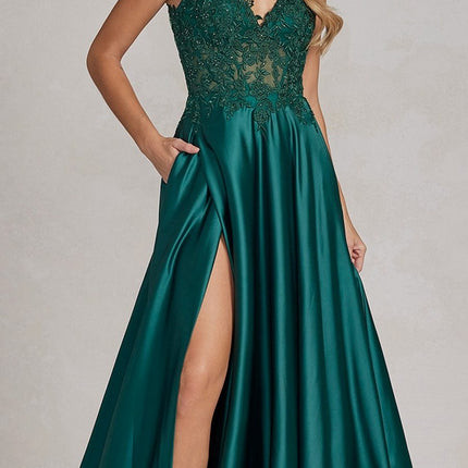 Nox Anabel K1121 Floor Length A-line Formal Gown with Pockets