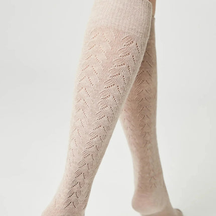 Cotton Knee Highs Conte Classic 010 - Cotton Blend and Knitted Pattern