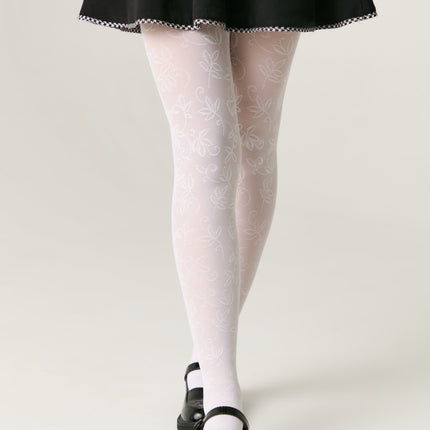 Conte Tights for girls Ketty 40 Den - Floral Pattern
