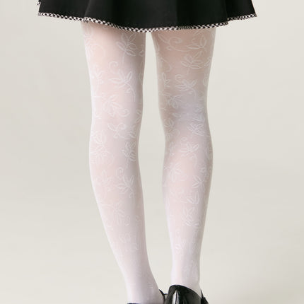 Conte Tights for girls Ketty 40 Den - Floral Pattern