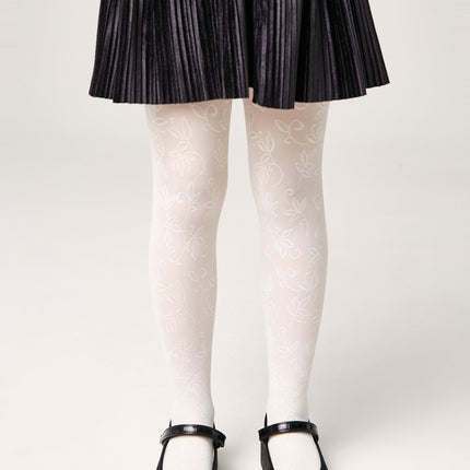 Conte Tights for girls Ketty 40 Den - Floral Pattern