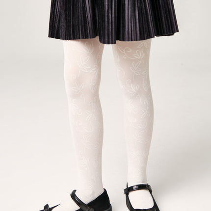 Conte Tights for girls Ketty 40 Den - Floral Pattern