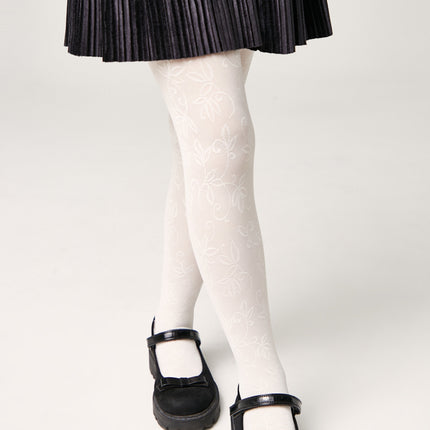 Conte Tights for girls Ketty 40 Den - Floral Pattern
