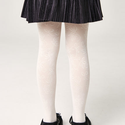 Conte Tights for girls Ketty 40 Den - Floral Pattern