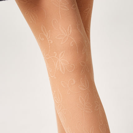 Conte Tights for girls Ketty 40 Den - Floral Pattern