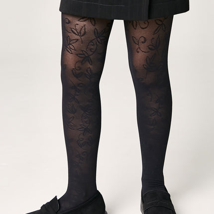 Conte Tights for girls Ketty 40 Den - Floral Pattern