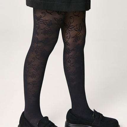 Conte Tights for girls Ketty 40 Den - Floral Pattern