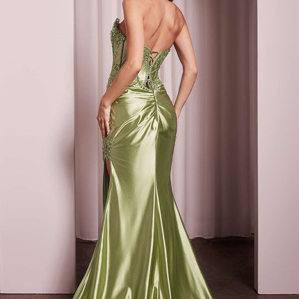 Ladivine KV1116 Dress Fitted Strapless Lace & Satin Gown