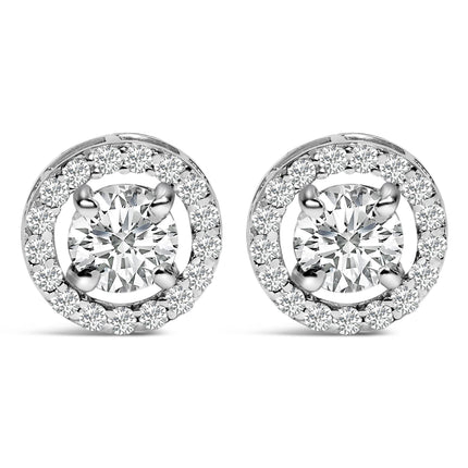Men's 14K White Gold 1 3/4 Cttw Lab Grown Diamond Halo Cufflink
