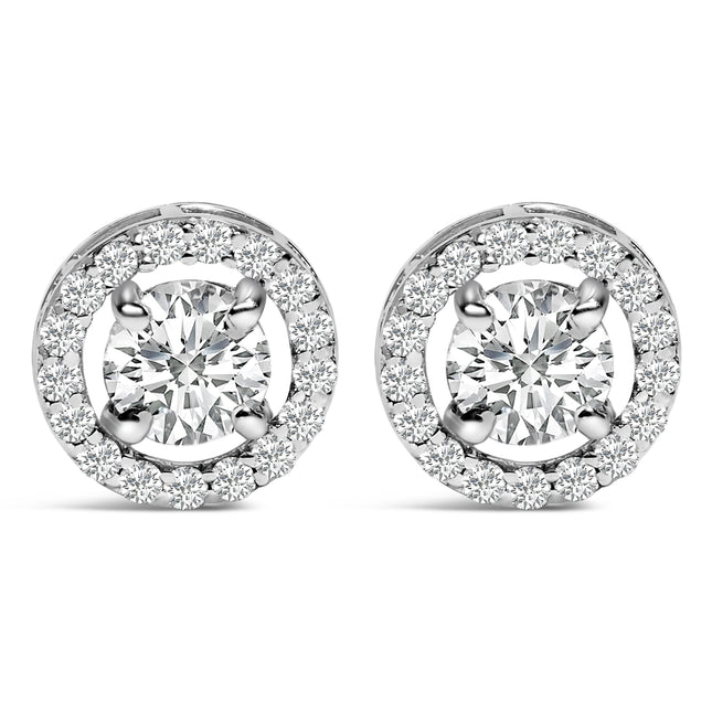 Men's 14K White Gold 1 3/4 Cttw Lab Grown Diamond Halo Cufflink