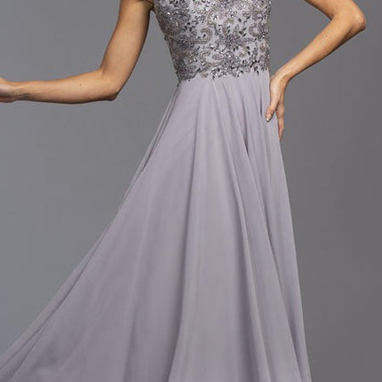 CLEARANCE - Aspeed USA M2100 Illusion Bodice Beaded A-line Dress (Size L)