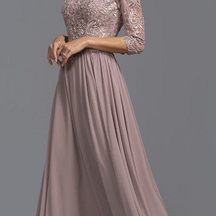 CLEARANCE - Aspeed M2340 Appliqued Mid-Length Long Formal Dress (Size Large)