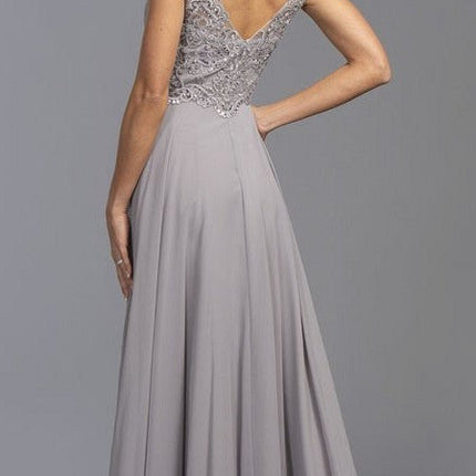 CLEARANCE - Aspeed USA M2341 Sleeveless Appliqued Long Dress (Size M)