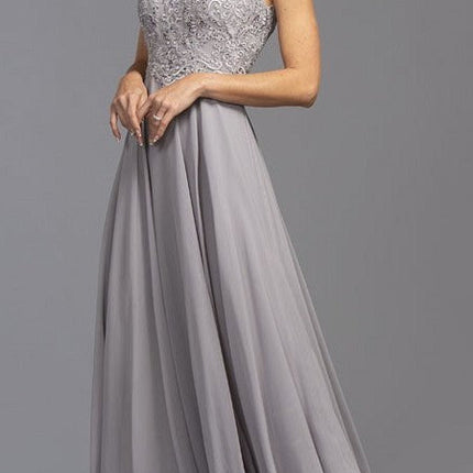 CLEARANCE - Aspeed USA M2341 Sleeveless Appliqued Long Dress (Size M)