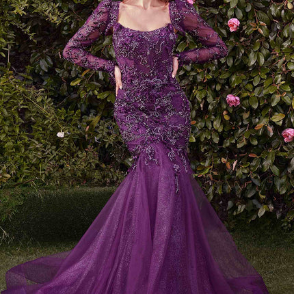 Andrea & Leo MA101 Strapless Mermaid Dress With Removable Bolero