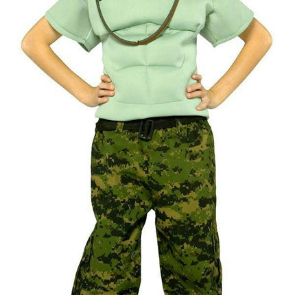 Marine Muscle Chest Military Soldier Child 4-6 Costume