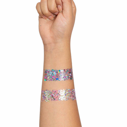 Prism Nipple Jewels Stickers and (2) 3g Body Glitter Packets - Multicolor - O/S